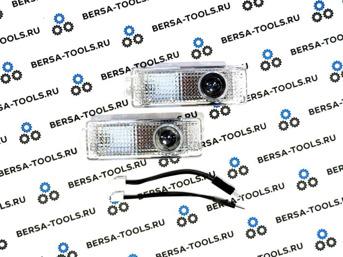 Светодиодные проекторы в двери с логотипом BMW