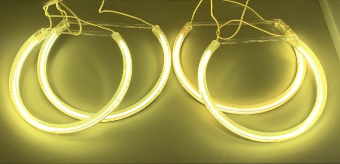 Ангельские глазки CCFL для BMW E46 фары без линз (Желтый)