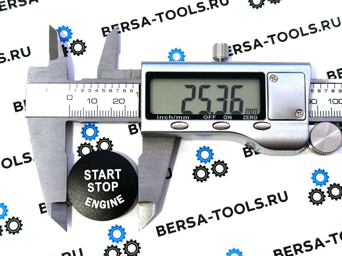 Эмблема на кнопку START STOP BMW (черная) 25 мм