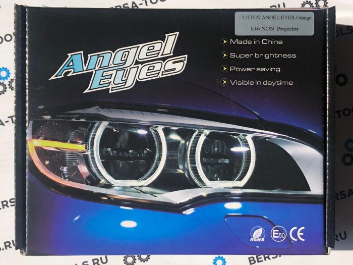 Ангельские глазки Cotton для BMW E46 (фары без линз)  (Белый, Оранжевый)
