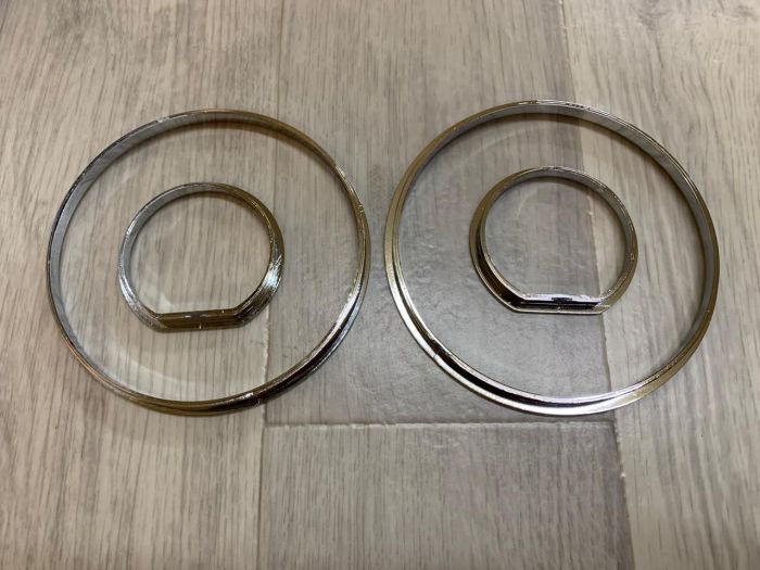 Кольца в приборную панель BMW E32, E34 (хром, серебро)