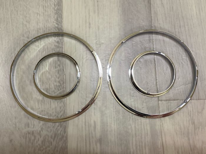 Кольца в приборную панель BMW E38, E39, E53 (хром, серебро)