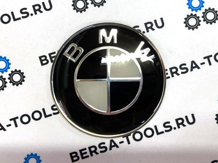 Эмблема в руль BMW (44 мм), черно-белый глянец