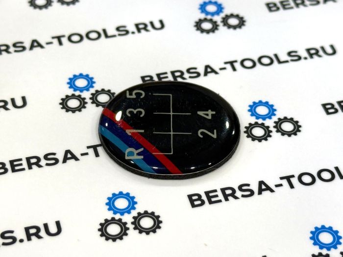 Эмблема для ручки МКПП BMW ///M (5-ти ступенчатой коробки передач), на клеевой основе