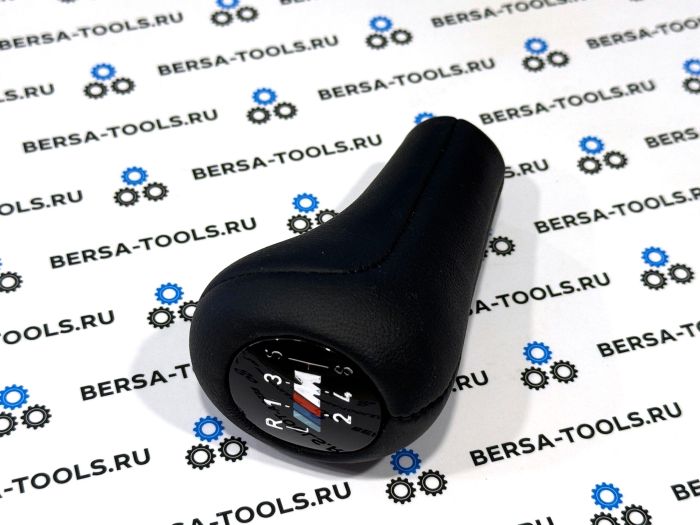 Ручка МКПП BMW (для 6-ти ступенчатой коробки передач) черная, кожаная, M-Power Style