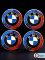 Наклейки на колесные диски, 56 мм, BMW с надписью (5 шт)