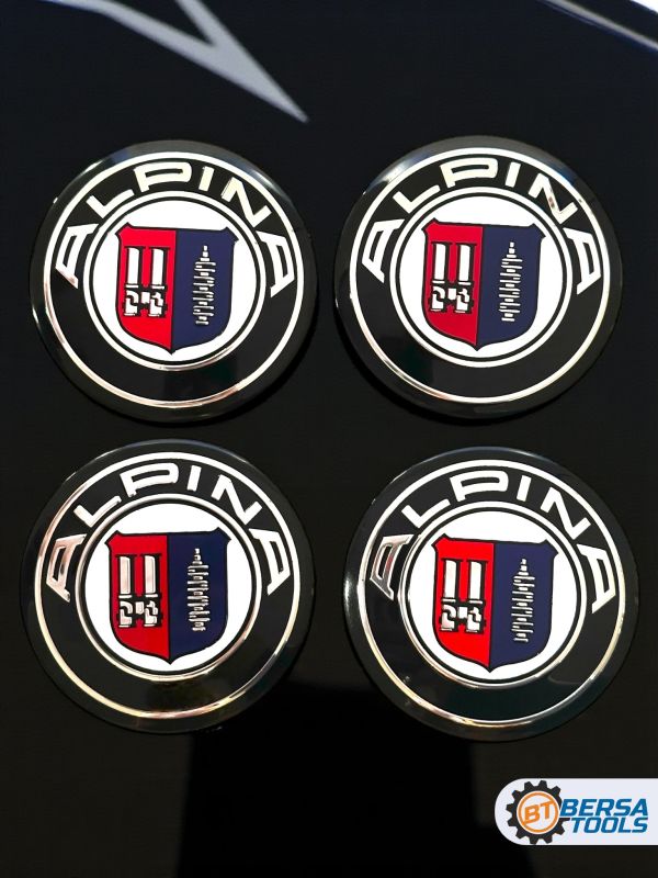 Наклейки на колесные диски, колпачки, 65 мм, Alpina (5 шт)