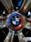 Наклейки на колесные диски, 56 мм, BMW с надписью (5 шт)
