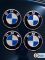 Наклейки на колесные диски, 60 мм, BMW сине-белые (5 шт)
