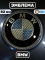Эмблема BMW карбон голубое-серебро 82 мм (51148132375)