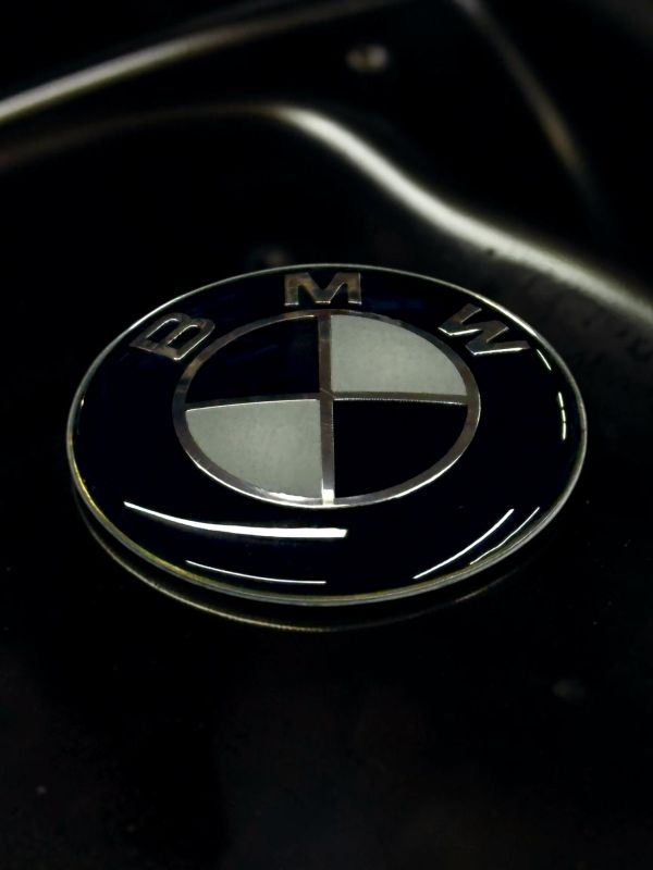 Эмблема в руль BMW (44 мм), черно-белый глянец