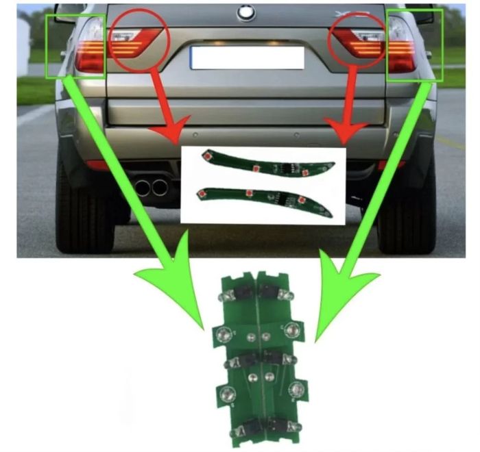Ремкомплекты задних LED фар BMW E83 рестайлинг
