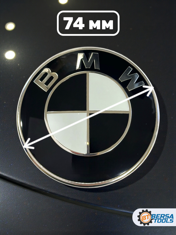 Эмблема BMW черно-белая 74 мм (51148203864)
