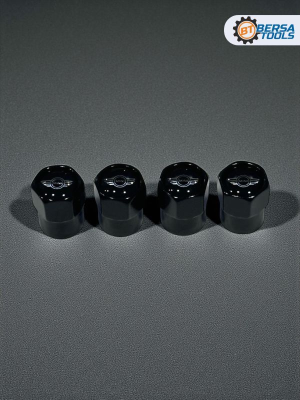 Колпачки на ниппель с эмблемой MINI черные, 4 шт