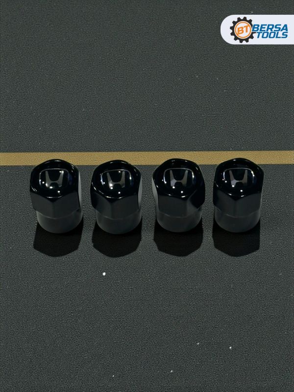 Колпачки на ниппель с эмблемой Honda черные, 4 шт