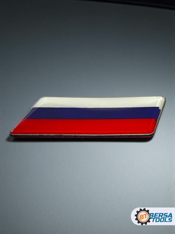 Эмблема на авто, российский флаг, 7.5х3.2 см