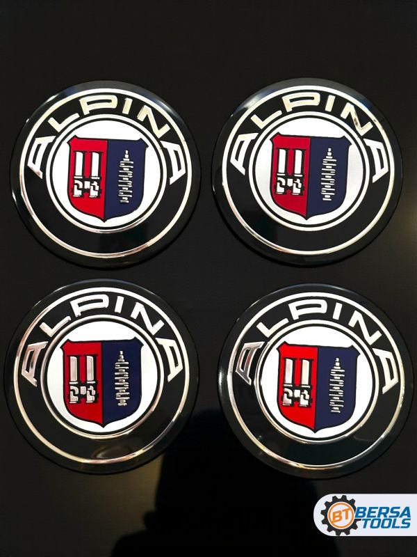 Наклейки на колесные диски, колпачки, 60 мм, Alpina (5 шт)