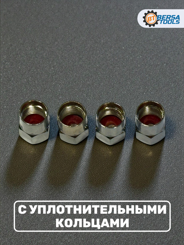 Колпачки на ниппель с эмблемой AC Schnitzer хром, 4 шт