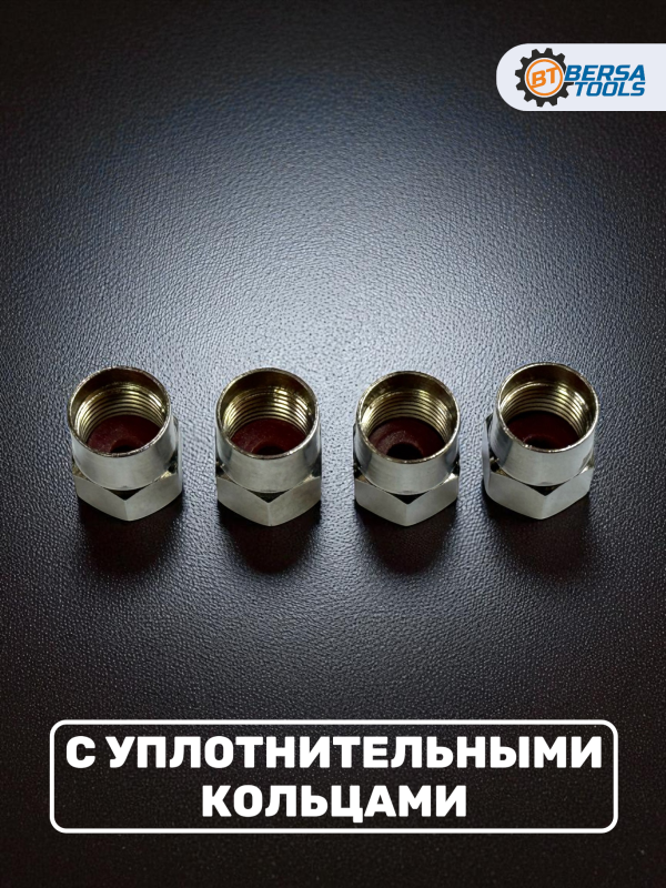 Колпачки на ниппель с эмблемой JEEP хром, 4 шт
