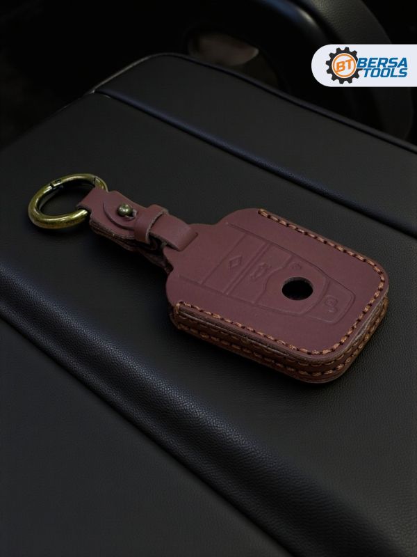 Кожаный чехол для ключа BMW i3, i8 коричневого цвета
