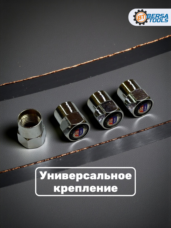 Колпачки на ниппель с эмблемой ALPINA хром, 4 шт