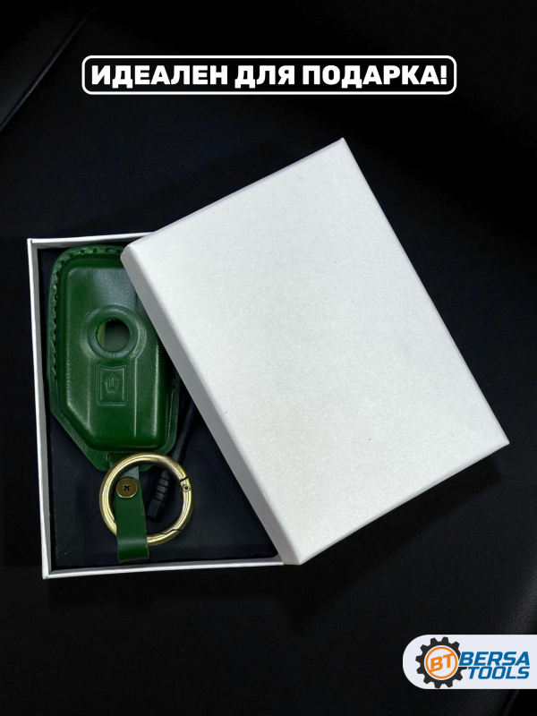 Кожаный чехол для смарт-ключа мотоцикла BMW, зеленый