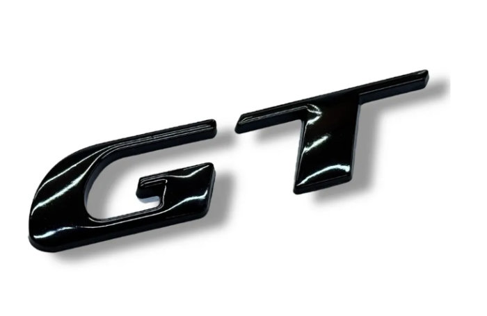 Эмблема GT BMW 81х19.5мм черная