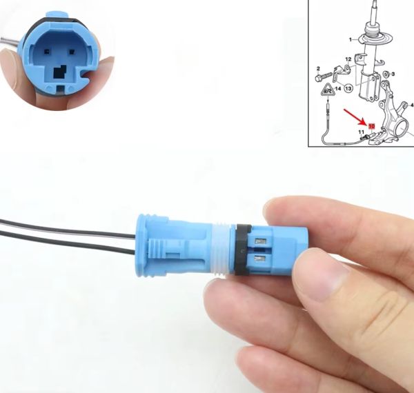 Разъем заднего датчика ABS 2-контактный (4‑962717‑1, 4‑963505‑1, 1 393 748 04)