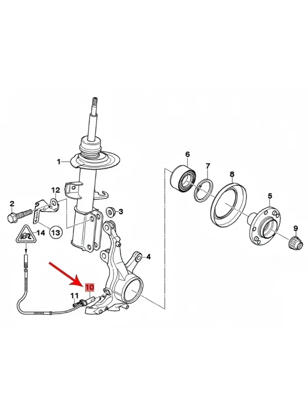 Разъем датчика ABS 2-контактный (4‑962717‑1, 4‑963505‑1, 1 393 748 04)