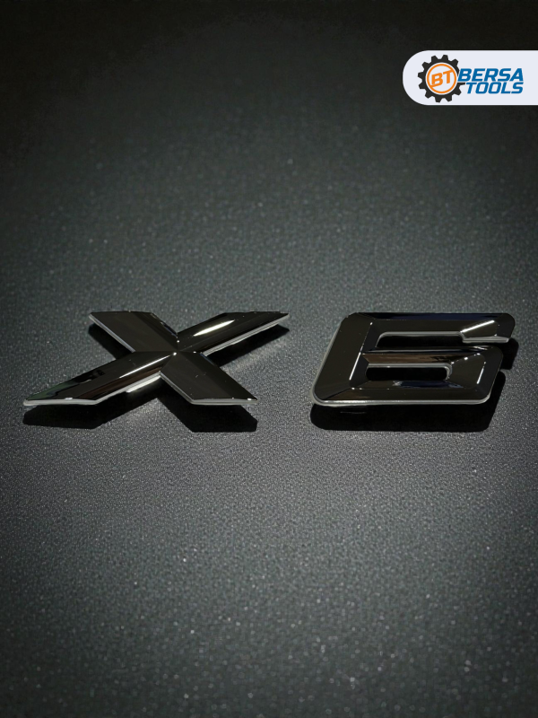 Эмблема пластиковая BMW X6 серебро 15х3 см