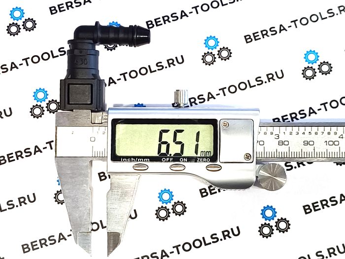 Топливный быстросъемный штуцер D6.3 ID6 (МАМА угловой 90°)