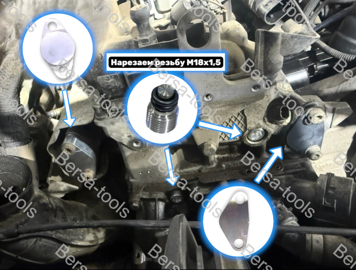 Комплект для удаления EGR и вихревых заслонок для дизельных BMW с мотором N57 